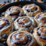 Blueberry Cinnamon Rolls – Classic cinnamon rolls enhanced with juicy blueberries