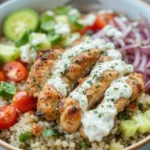 Chicken Tzatziki Bowls – Mediterranean-Inspired Bowls with Grilled Chicken and Tzatziki Sauce