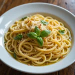 Fettuccine Aglio e Olio with Basil – A Simple Pasta Dish Enhanced with Garlic and Fresh Basil