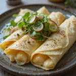 Crepes with Toscano Cheese and Endive Salad – Savory crepes paired with a refreshing endive salad